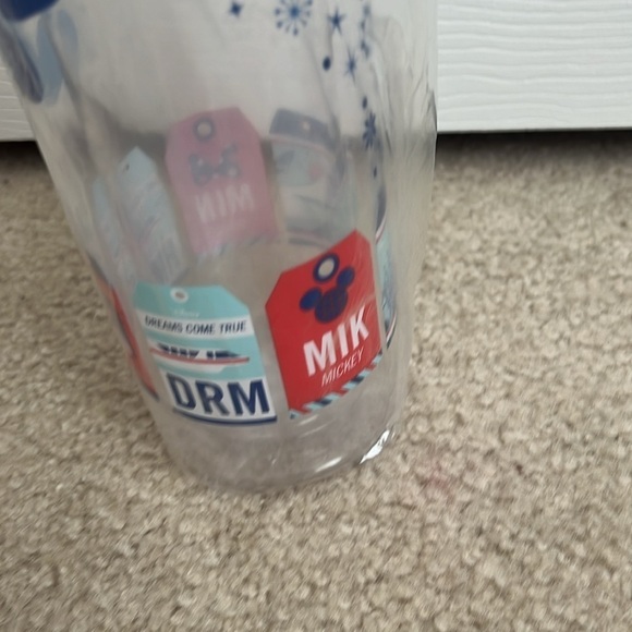 Disney Parks Mickey Mouse Water Bottle with‎ Straw Clear Plastic Souvenir - Picture 3 of 12